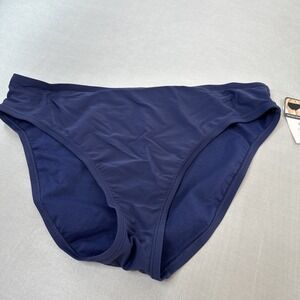 Time and Tru Women's Navy Blue Mid-Rise Bikini Bottom XL 16-18